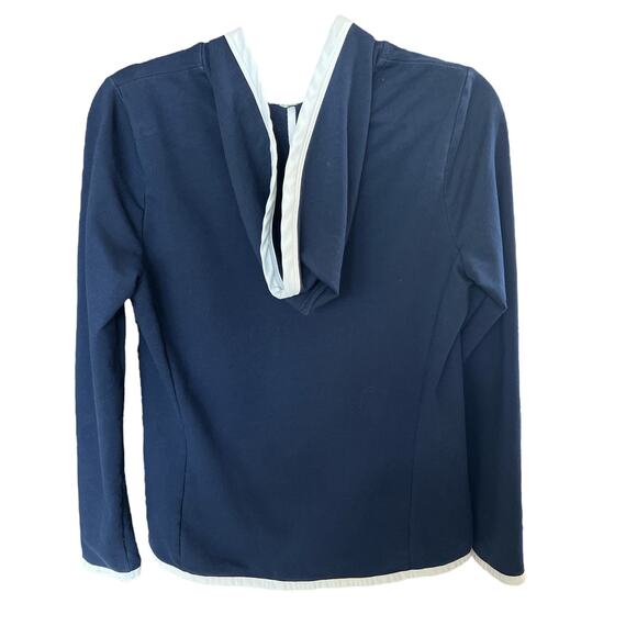 Lauren Active by Ralph Lauren Pullover Hoodie Blue White Pockets Womens Size S - Picture 2 of 7